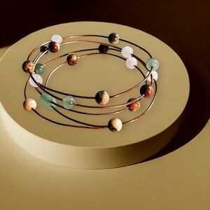 Handmade Copper Wire Wrap Bracelet w/ Aventurine, Rose Quartz, Jasper, & More ✨